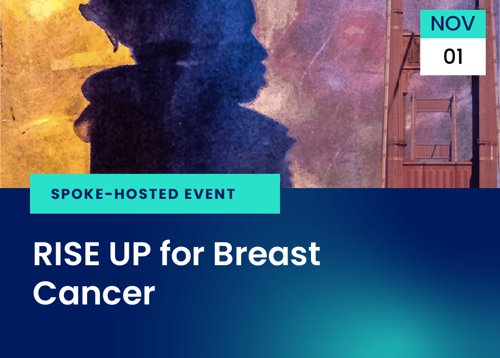 Spoke-Hosted Event, RISE UP for Breast Cancer, November 1; silhouette of a woman, image of a building with fire escape